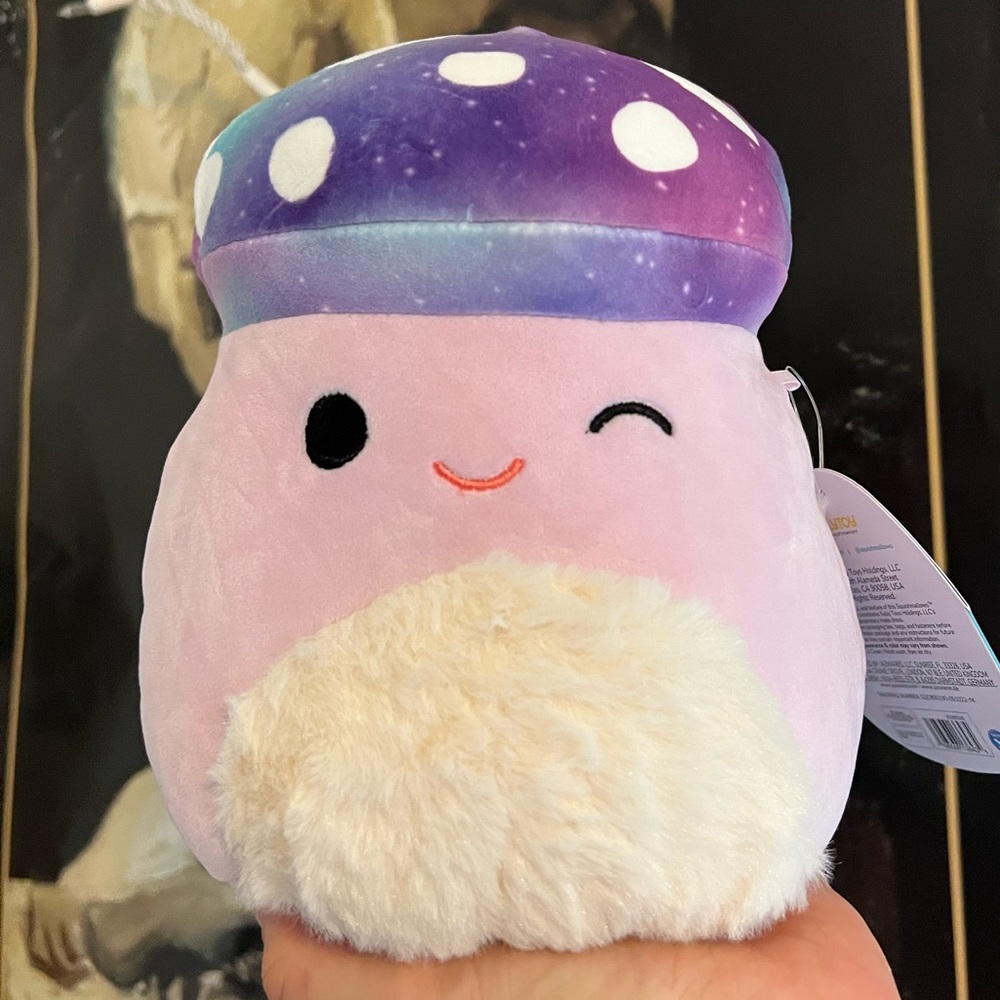 Rare Fuzzy Squishmallow Purple Mushroom Minya